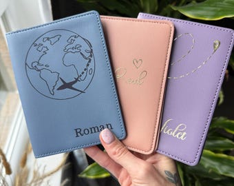 Personalized Passport Cover & Luggage Tag Set: Custom Travel Wallet, 9 design options