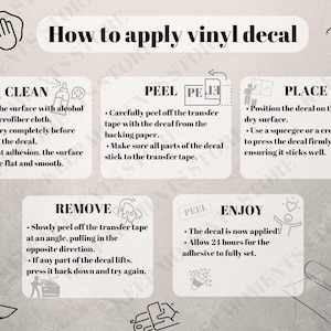 Step by step instructions how to apply vinyl decal.