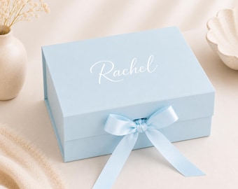 Personalized Keepsake Gift Box with Ribbon, Bridesmaid Proposal Wedding Box