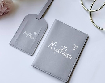 Personalized Passport Cover & Luggage Tag Set: Custom Travel Wallet