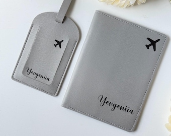 Personalized Passport Cover & Luggage Tag Set: Custom Travel Wallet