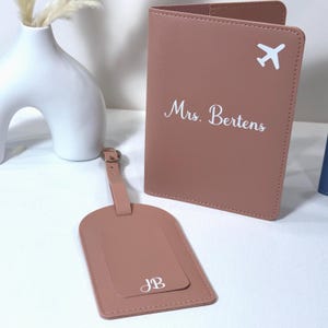 Personalized Passport Cover with Matching Luggage Tag,Custom Name Travel Wallet, Gift for Traveler,Bridesmaid,Honeymoon,Travel Accessories,