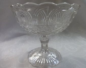 Vintage Pressed Glass Compote