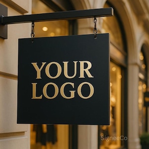 Custom Metal Blade Sign –Double Sided Outdoor Shop Sign with Logo – Hanging Business Sign for Storefront, Café, Bakery, Boutique, Shop decor