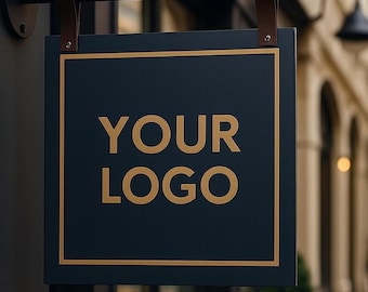 Custom Logo Business Sign, Custom Blade Sign, Storefront Hanging Sign, Square Blade Sign, Metal sign, Double sided Outdoor Sign