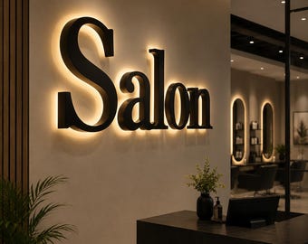 Custom 3D Laser Cut Metal Business Sign – Backlit Logo Office, Logo Sign for Office, Lobby Storefront & Wall Décor, Metal name sign