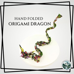 Handmade Origami Dragon Sculpture - Unique Paper Art Sculpture, Fantasy Dragon Decor, Mythical Creature Gift for Collectors-B-D6