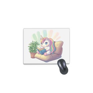 Chibi Einhorn Lese-Mauspad Kawaii Style Kleines Mauspad