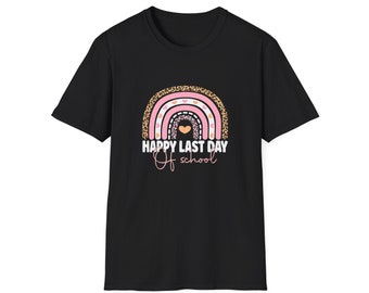 Boho Rainbow Happy Last Day of School  T-Shirt