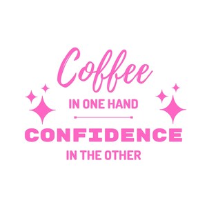 Café en una mano confianza en la otra -archivo digital-svg, png y dxf