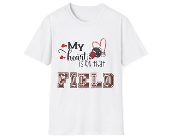 My Heart is on that Field Football  Unisex Softstyle T-Shirt