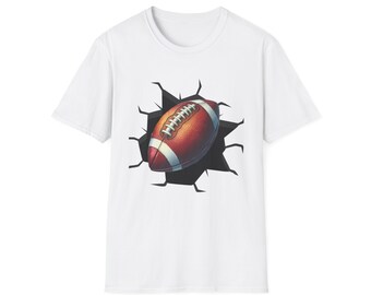 Football Through Wall Unisex Softstyle T-Shirt