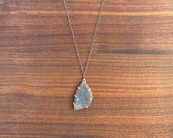 Grey druzy necklace