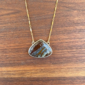 Bezel set pietersite necklace