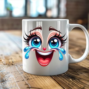 Funny Face Sublimation Mug - Funny Gift for Coffee Lovers, Humorous Cup for Work or Home, Mug, Gift, Funny Gift