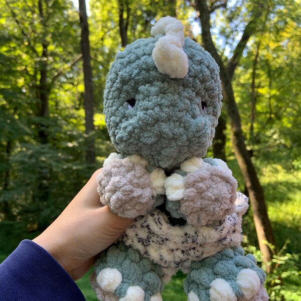 Handmade Crochet Baby Dinosaur Snuggler with Hatching Egg