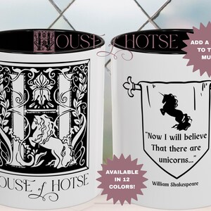 Personalized Shakespeare Unicorn Quote Mug: &quot;Now I Will Believe That There Are Unicorns,&quot; Gifts For Her, Personalized Gift, Horse Lover Gift