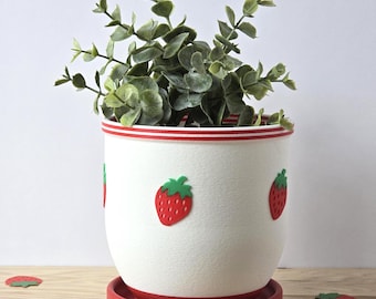 Strawberry Planter Pot with Drip Tray – Modern Home Decor
