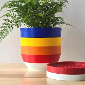 Indoor Planter - Modern Flowerpot for Home Decor. Self-watering planter. Simple planter succulent pot. Herb garden [Without Drip Tray]
