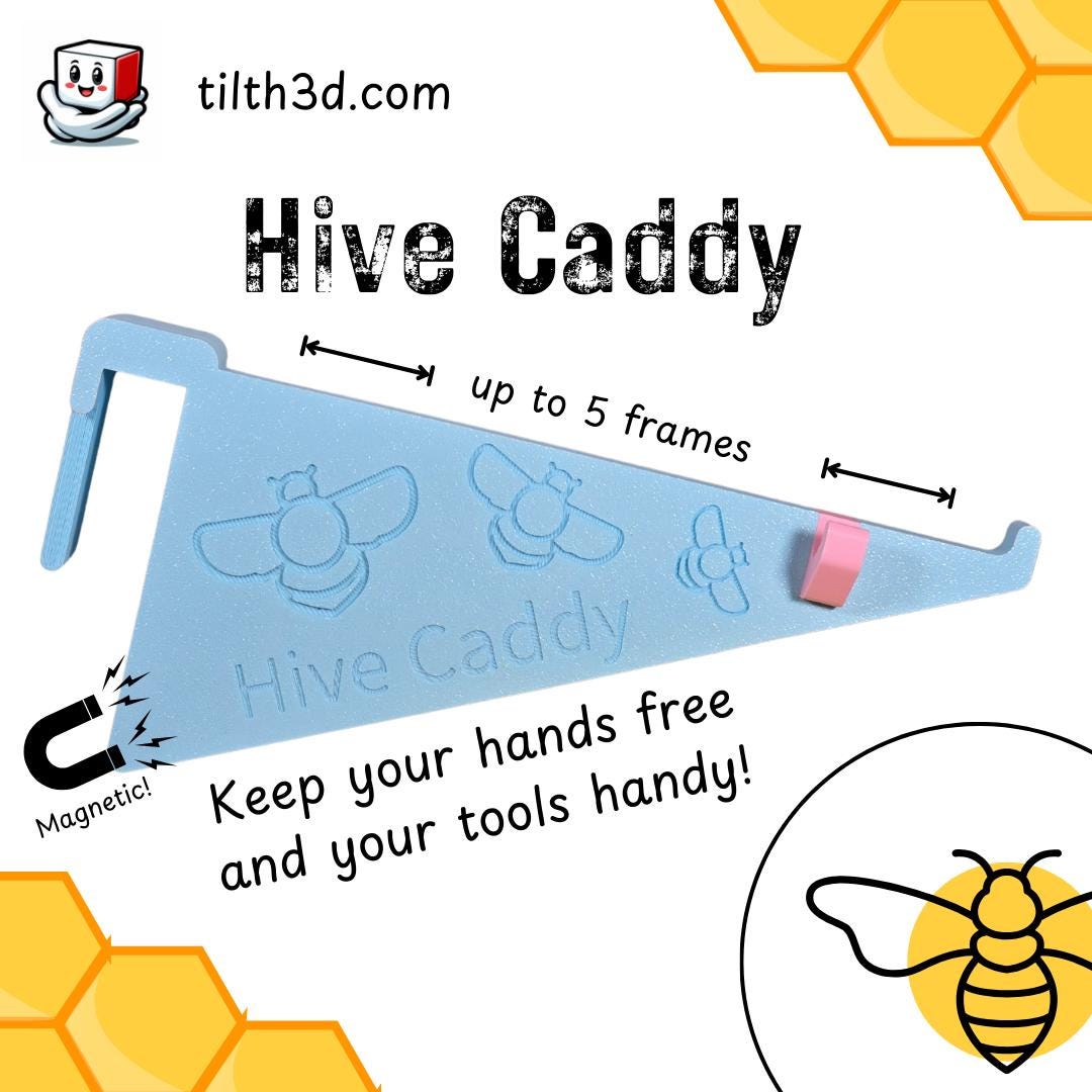 Beekeeper Hive Caddy - Magnetic Hive Tool Holder, Honeybee Gift for Beekeeping & Hive Organization