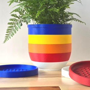 Indoor Planter with Drip Tray - Modern Flowerpot for Home Decor. Self-watering planter. Simple planter succulent pot. Herb garden