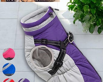 Dog Coat with Harness, Waterproof Jacket includes Built In Harness, Four Colour Options
