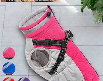 Dog Coat with Harness, Waterproof Jacket includes Built In Harness, Four Colour Options
