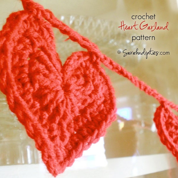 Crochet Heart Garland Pattern - INSTANT DOWNLOAD - Crochet Pattern PDF