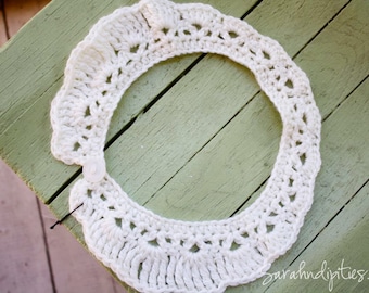 Crochet Lace Collar Necklace - Small - Off White