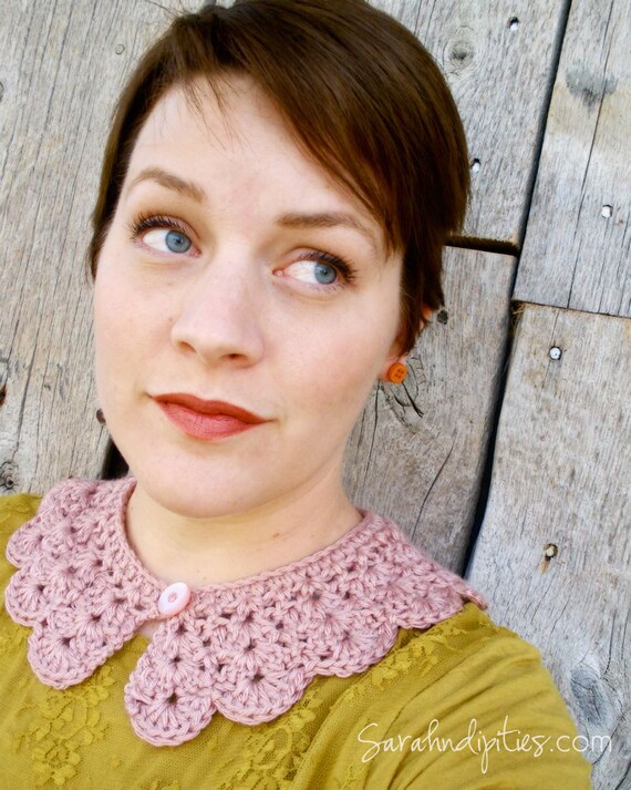 Crochet Collar Necklace Small Victorian Rose Etsy