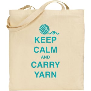 Keep Calm and Carry Yarn Teal INSTANT DOWNLOAD Digital Download JPG image 1