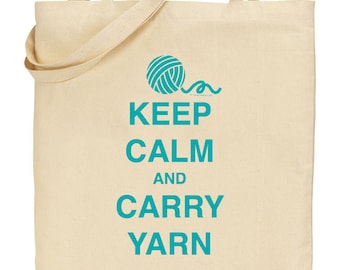 Keep Calm and Carry Yarn - Teal - INSTANT DOWNLOAD - Digital Download JPG