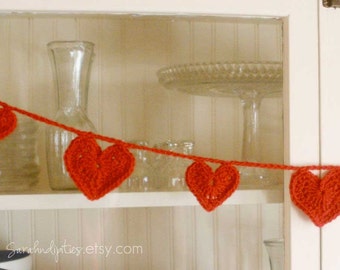 Valentine Heart Garland or Bunting - You Choose Color