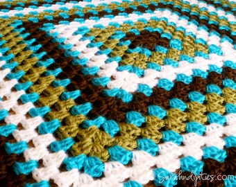 Traditional Granny Square - Custom Granny Square Afghan - Baby Blanket - Toddler Blanket - Throw Blanket - You Choose Colors - Made to Order