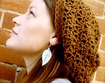 Crochet Slouchy Boho Hat - INSTANT DOWNLOAD - Crochet Pattern PDF