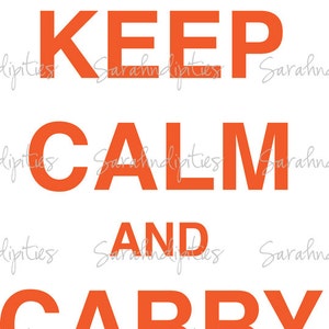 Keep Calm and Carry Yarn Orange INSTANT DOWNLOAD Digital Download JPG image 2