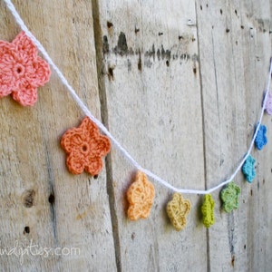 Crochet Flower Garland - You Choose Colors