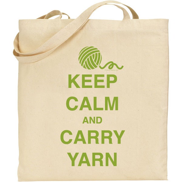 Keep Calm and Carry Yarn - Olive Green - INSTANT DOWNLOAD - Digital Download JPG