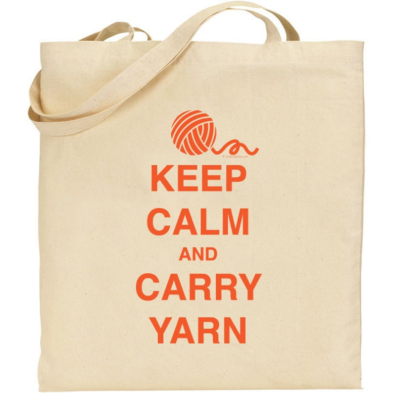 Keep Calm and Carry Yarn Orange INSTANT DOWNLOAD Digital Download JPG image 1