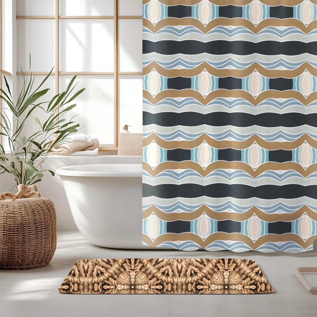Coastal Shower Curtains, Beach Bathroom Decor, Ocean, Modern Coastal ...