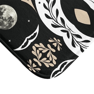 Gothic Moon-badmat: traagschuimmicrovezel, antislip