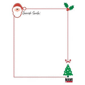 Carta a Santa para niños en español a color - Letter to Santa for kids in Spanish colored