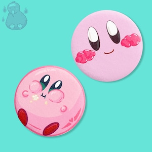Kirb Plush Pin | Pink Puffball Cookie Pin Badge