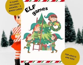 Juego imprimible de duendes navideños: Juegos para fiestas (descarga digital)