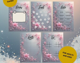 Paquete de juegos para baby shower con flores rosas imprimibles / Descarga instantánea / Kae