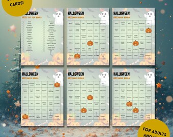 Juego de bingo de Halloween: actividades imprimibles para niños y adultos de la colección de juegos de Halloween - Betsy