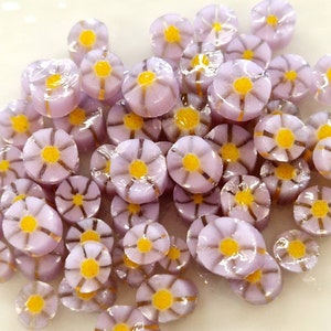 Purple Lavender Blossom Murrini Slices, Glass Chips, Bullseye Glass, COE 90, Murrine, Milliefiore, Ready to Post, UK Seller, 25g/0.9oz image 2