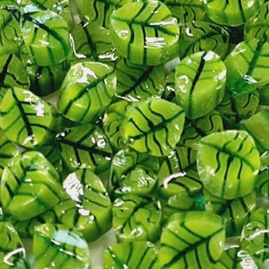 Green Leaves Murrini, Spring Green Leaf Murrini Slices, Bullseye Glass, COE 90, Murrine, Milliefiore, 25g Ready to Post, UK Seller image 3