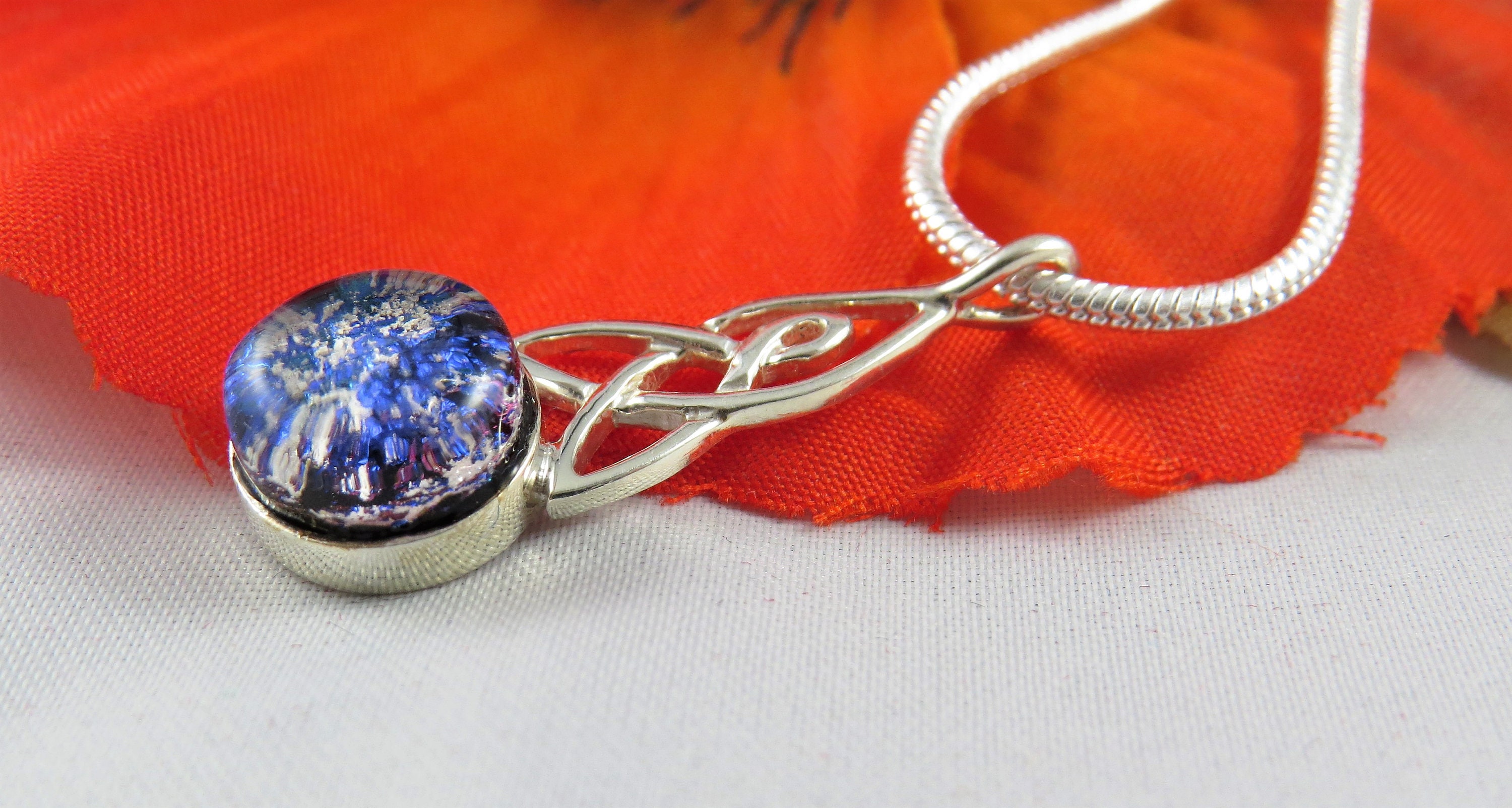 Cremation Ashes Necklace Fused Glass Memorial Jewelry Made Etsy