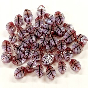 Purple Leaves Murrini, Murrini Slices, Bullseye Glass, COE 90, Murrine, Milliefiore, 25g Ready to Post, UK Seller image 2